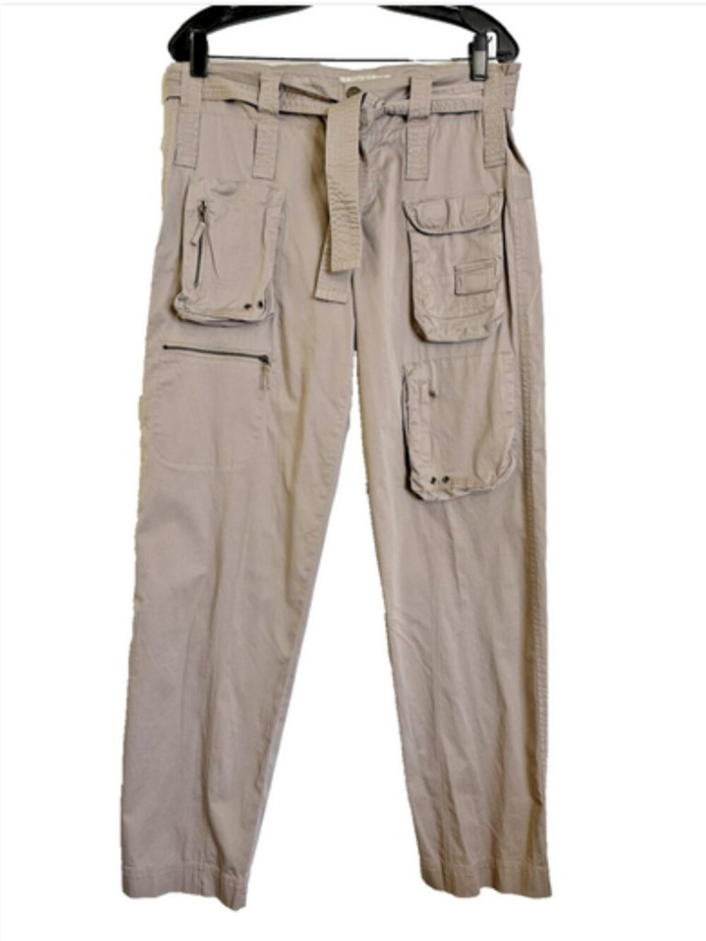 JOHNNY WAS Pete & Greta Tan Cargo Pants Size 6 34x31 Marika Y2k